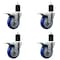 Service Caster 4'' SS Blue Poly Swivel 1-3/4'' Expanding Stem Caster Set Total Lock Brake, 4PK SCC-SSEXTTL20S414-PPUB-BLUE-134-4 - alternate 1